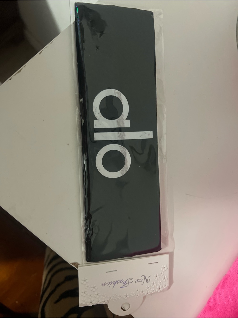 ALO Black Headband with White Logo
